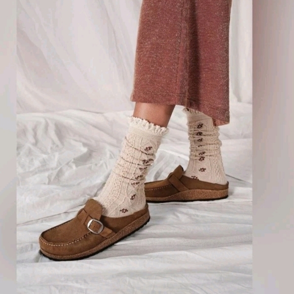 Birkenstock Unisex Brown Buckle Suede Slip On Classic Orthopedic Clog 9W 7M - Picture 2 of 14